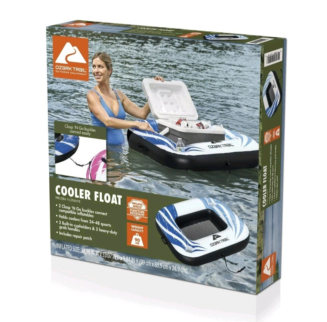Ozark Trail Blue White Floating Cooler Float for Pools Lakes
