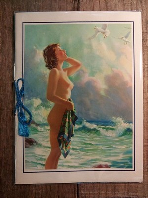rare 1939 titanium pigment corp. bathing beauty sales calendar vibrant flawless
