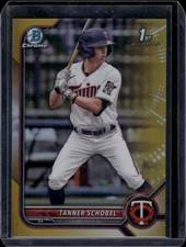 2022 Bowman Draft #BDC-28 Tanner Schobel Chrome Gold Refractor #/50