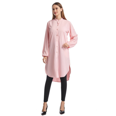 Modest Abaya Women Muslim Long Sleeve Blouse Top Casual Islamic Shirt Clothing