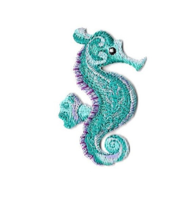SEAHORSE GOLD METALLIC Iron on Patch Sea Creatures Ocean