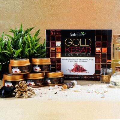 NutriGlow Gold Kesar Facial Kit Instant Radiance Shine & Youthful Glow Facial Ki
