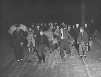 Refugees East Germany Refugees East Germany their way to a camp We- Old Photo