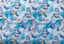 UNICORN CLOUDS CRAFT APPARREL SEWING QUILTING FABRIC 100% Cotton BTHY