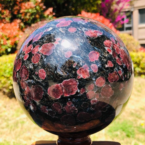 9.43LB Large Natural Garnet Sphere Crystal Firework Stone Ball Reiki Healing - Picture 8 of 22