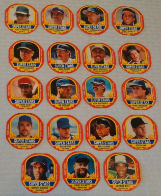 Rare 1990 MLB Baseball MSA Super Stars Disc Card Near Set NOT TETLEY 19/20 Clark