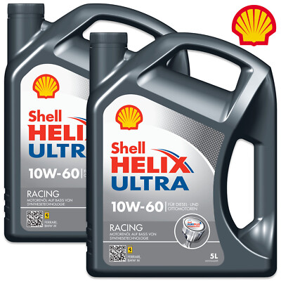 2x Shell Helix Ultra Racing 10W-60 VW 501.01 505.00 Ferrari BMW M Motoröl 5L