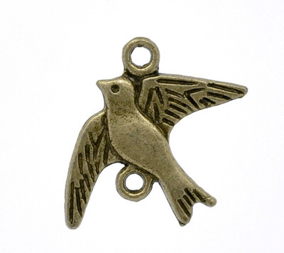14 Pear charms antique silver tone FD184