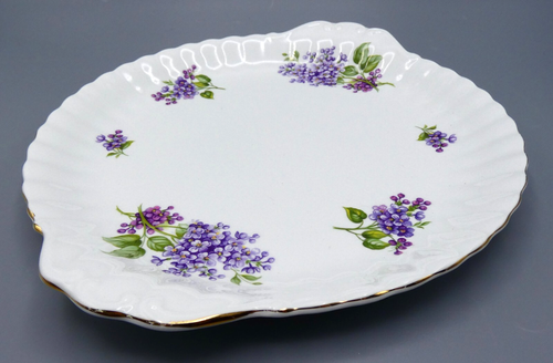 Plato sándwich Richmond Bone China - patrón floral púrpura lila - Inglaterra - Imagen 3 de 6