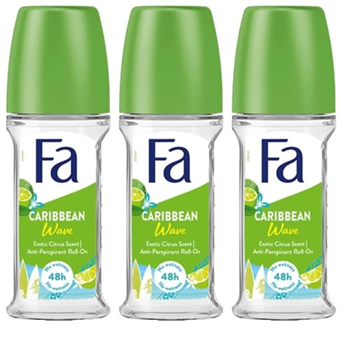 Fa Caribbean Lemon Anti-Perspirant Roll-on 50 gm Each For Unisex - Pack of 3