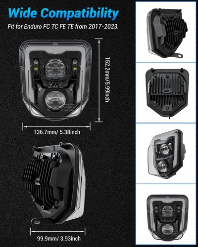 For Husqvarna 701 Enduro SuperMoto 501 300 450 350 250 LED Head Light DRL - Picture 4 of 11