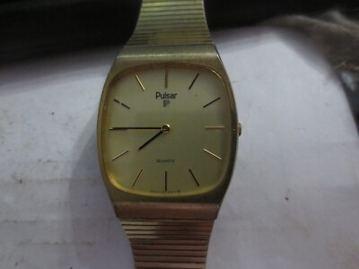 #ad Pulsar Y100 5519 Watch Goldtone Stainless Steel Quartz $13.39
