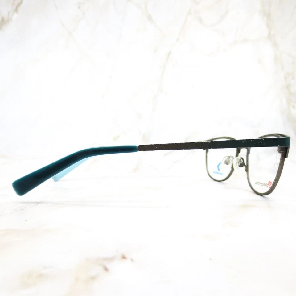 Marco de gafas Converse K201 unisex niños verde azulado metal medio borde ojo de gato 46-14-125 Foto 3 de 4