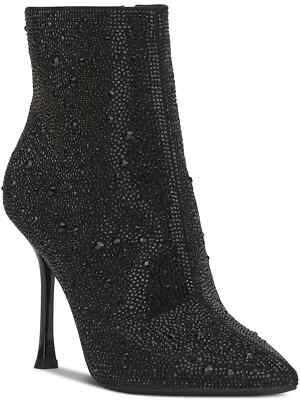 Inc Women's Rakima Embellished Pointed Toe Dress Booties, Black Bling, 10