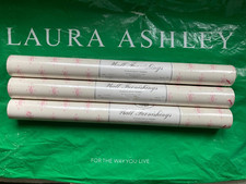 Laura Ashley Wallpaper Pink Diamonds Vintage -3 ROLLS- Same Batch 6869 FREE P&P