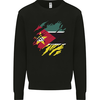 Zerrissen Mosambik Flagge Mosambikanischer Tag Fußball Kinder Sweatshirt Pullover