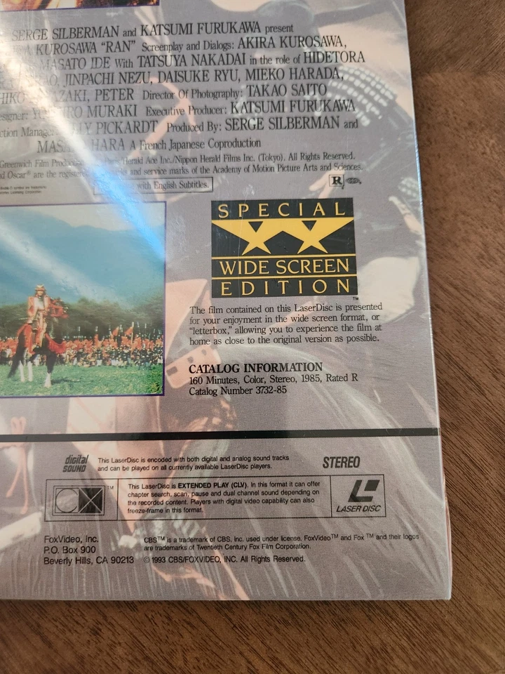 "Ran" Laserdisc LD Special Widescreen Edition Extended Play Akira Kurosawa - Image 4 of 4
