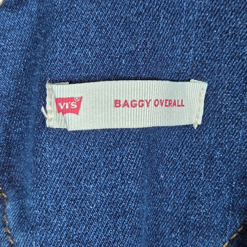 Levis Baggy Overalls Girls 10 Youth Dark Wash Blue Denim Bibs Distressed Classic - Picture 6 of 12