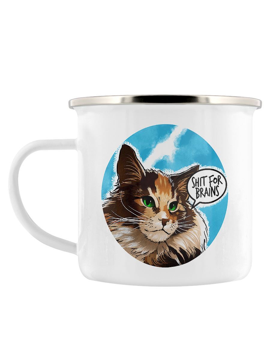 Cute But Abusive Shit For Brains Enamel Mug