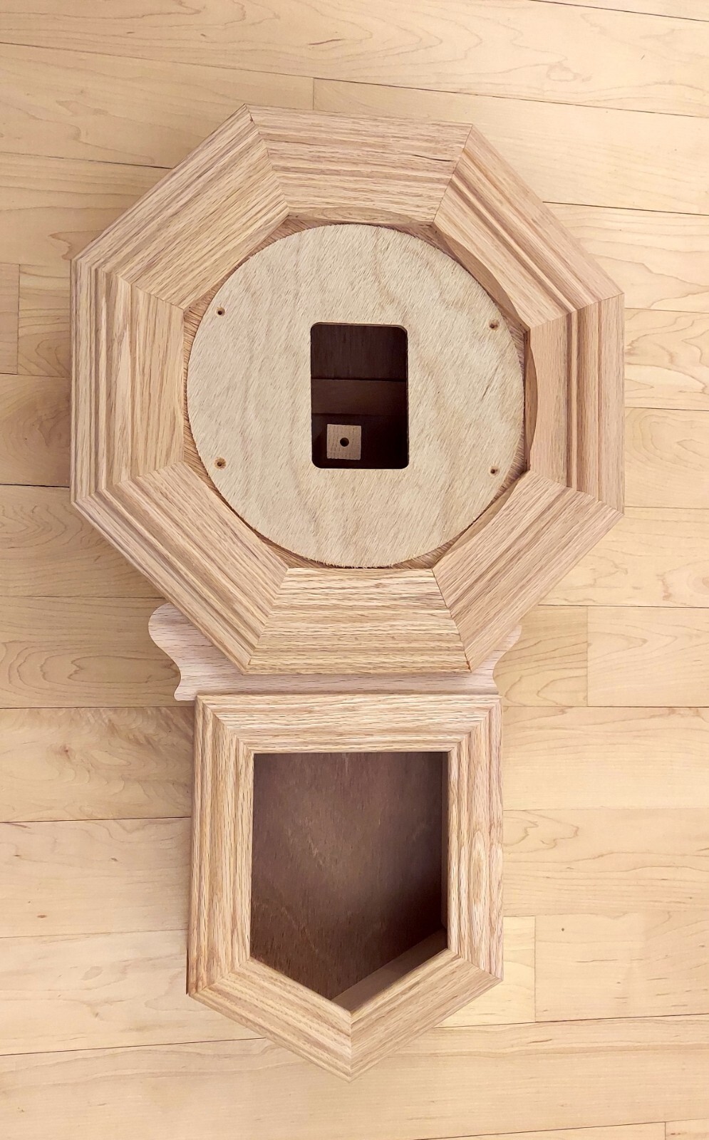 NOS Vintage School Clock Solid Wood Case Kit Build Your Own Clock Art