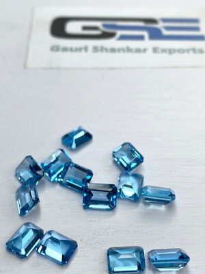 Schweizer Blau Topas Facettiert Emerald-Octagon Schnitt Lose Edelstein 6x4 MM Zu