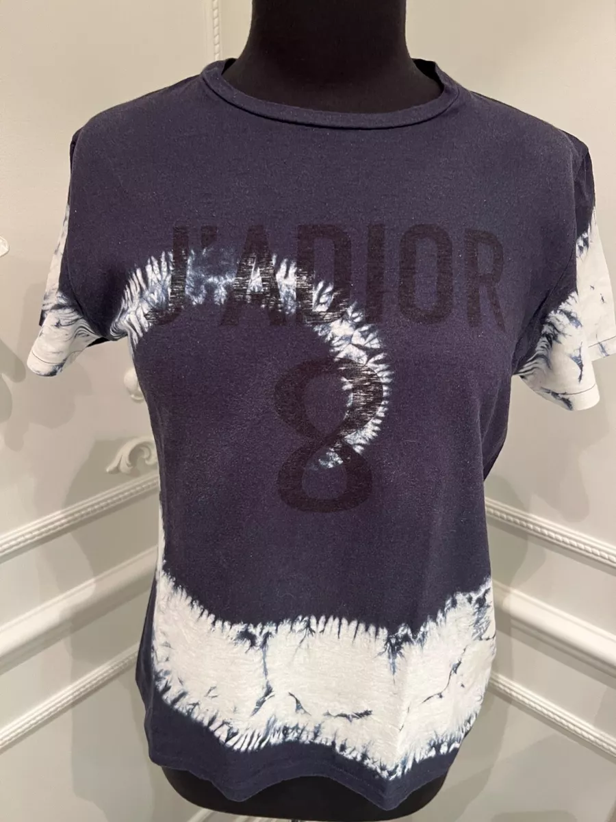 DIOR J'adior 8 Tie Dye tee shirt in Navy & White Size