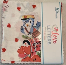 LOVE LETTERS  Charm Pack Fabric Riley Blake Lindsay Wilkes Cottage Mama Retro