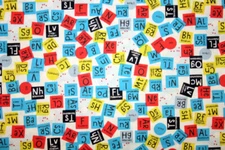 UNIVERSE ELEMENTS ON WHITE FROM MICHAEL MILLER - 100% COTTON FABRIC