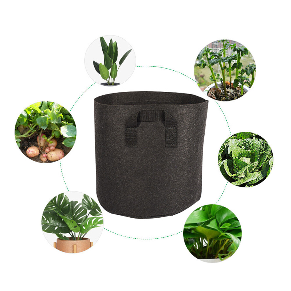 Black Fabric Root Pots Smart Plant Grow Pot Bags 3.8L 8L 12L 16L 23L