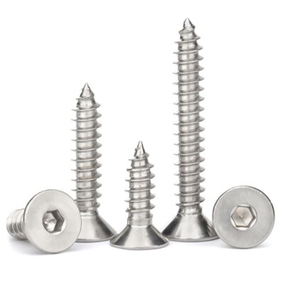 M2 M3 M4 M5 M6 Hex Socket Countersunk Flat Head Self Tapping Screws A2 Stainless