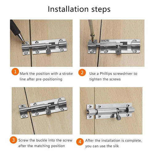 SLIDE BOLT Bathroom Toilet Shed Door Lock Catch Latch Various Size W/ Screws - Picture 8 of 13