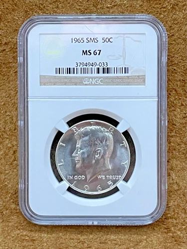 1965 SMS Kennedy Half Dollar certified MS 67 by NGC  Free Shipping