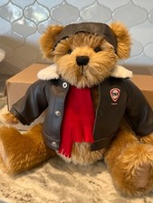 FINA Red Bearon AVIATOR Flying Teddy Bear Stuffed Pilot Collector
