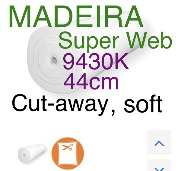 9430K CUT-AWAY SUPER WEB MALLA MADEIRA BORDADO ESTABILIZADOR TEJIDO ELÁSTICO 44 cm UK