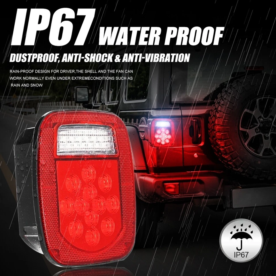 39 luces traseras LED lámpara de matrícula de parada de freno para Jeep Wrangler YJ TJ CJ5 CJ3 Foto 4 de 4