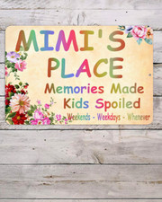 Letrero Mimi's Place placa metal aluminio 8"x12"