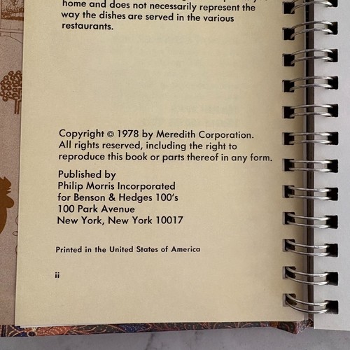 Vintage 1978 Benson & Hedges 100s: 100 Recipes from 100 of the Great Restaurants - Picture 6 of 10