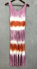 Knox Rose Maxi Dress Womens Small purple Tie Dye Tie Waist Boho Hippie Beach
