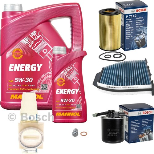 BOSCH inspektionspaket 6 L MANNOL 5W-30 Energy für Mercedes-Benz GLK-Klasse 220