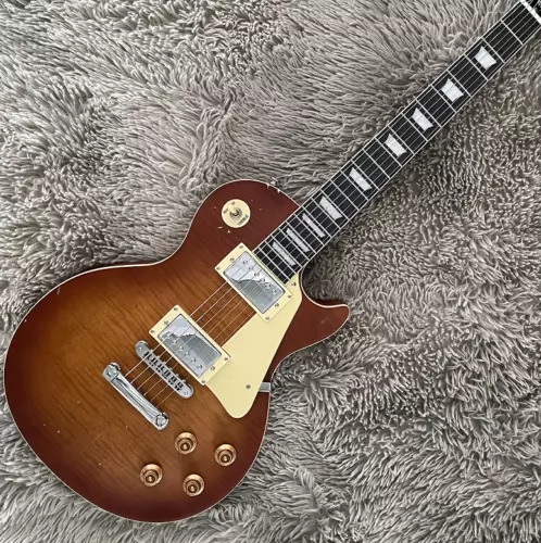 Custom LP Electric Guitar Murphy Painted Heavy Aged Relic Brown ABR Bridge