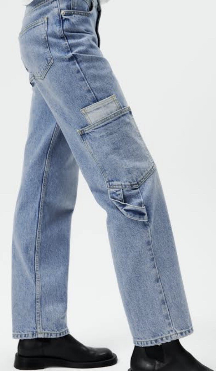 BNWT Zara Denim Cargo Jeans Pants eBay