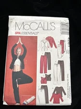 McCalls Spa Essentials 4261 Active Wear Sewing Pattern Sizes L-XL UNCUT
