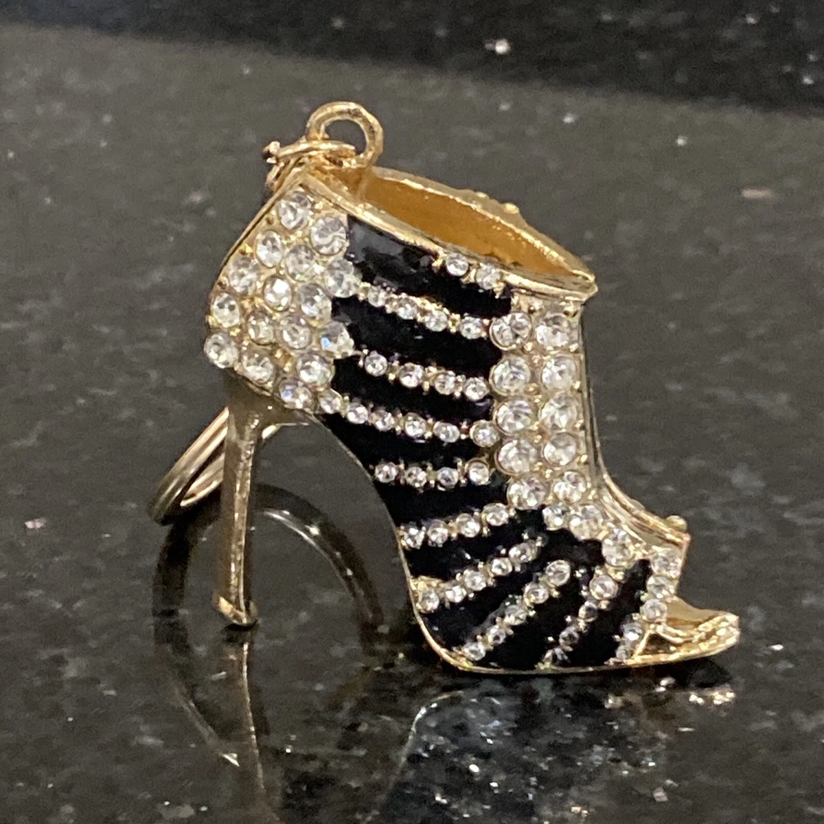 Crystal clearance black heels