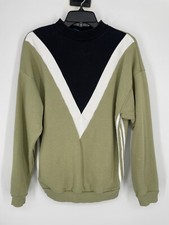 Adidas originals women S Sweatshirt green/black Long Sleeve Crew Neck Terry