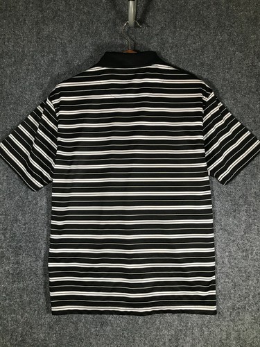 Grand Slam Golf Polo Shirt Casual Button Collar Medium Black White Stripe Men M - Picture 2 of 8