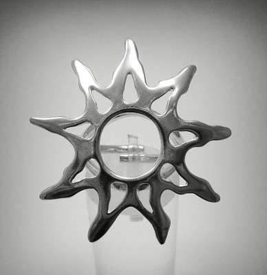 Sterling Silber Ring gestempelt massiv 925 Sonne größenverstellbar nickelfrei Handarbeit