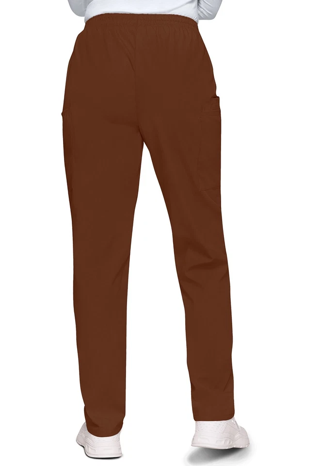 Pantalón Médico Cherokee Workwear Pull On Cargo 4200 Chocolate Cintura Elástica Pantalones Foto 2 de 4