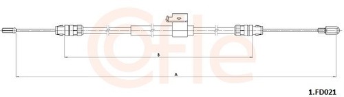 CABLE PARKING BRAKE 1.FD021 FOR FORD 1827662 2034862 2162665 BK312A635FC BK312A6 - Picture 2 of 7