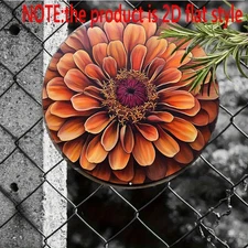 Vibrant Zinnia Flower Aluminum Art 8x8 Inch, Wedding/Cafe Decor