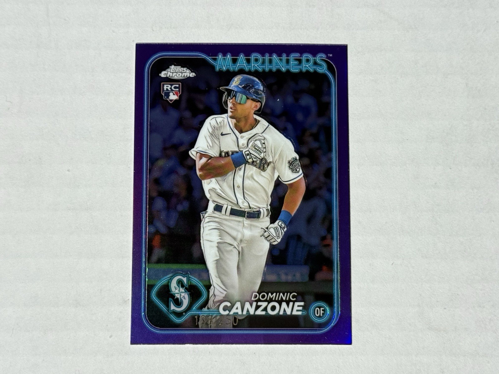 Dominic Canzone 2024 Topps Chrome Purple Refractors 133 #/250 Mariners Rookie